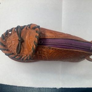 Vintage leather coin purse made in Mexico